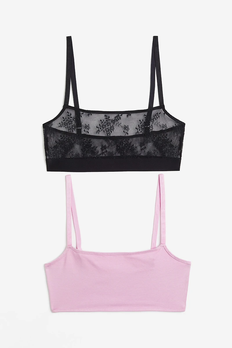 2-pack Non-padded Cotton Bra Tops