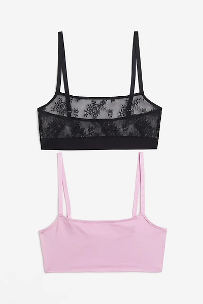 2-pack Non-padded Cotton Bra Tops