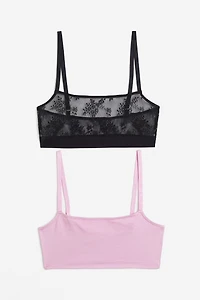 2-pack Non-padded Cotton Bra Tops
