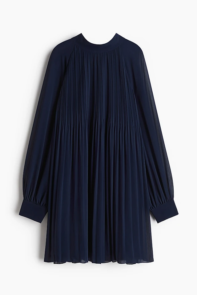 H&M Pleated Chiffon Dress