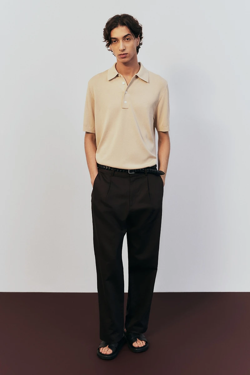 Regular-Fit Fine-Knit Polo Shirt