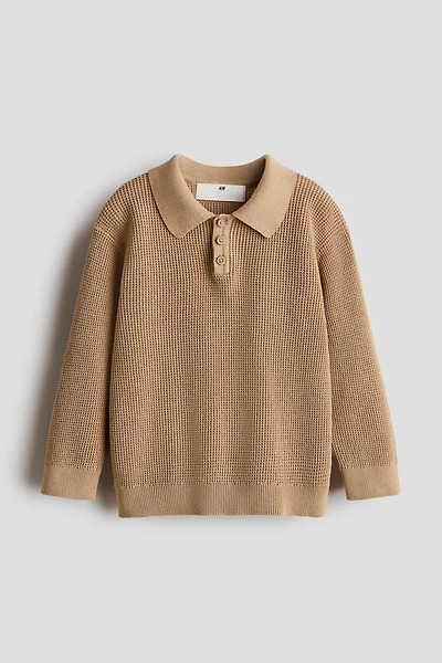 Fine-Knit Polo Shirt