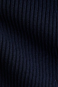 Rib-Knit Dress with Flared Skirt