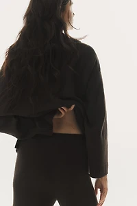 Fine-knit collared jumper