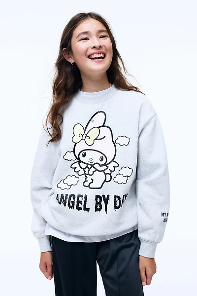 Oversized Sweatshirt with Printed Motif