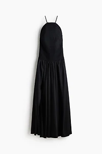 Crochet-Look Open-Back Dress