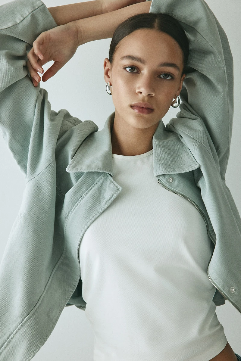 Bomber Jacket with Collar