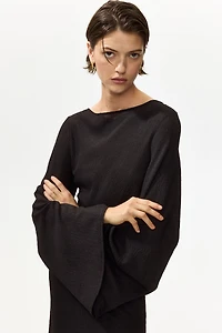 Robe à manches trompette en jersey