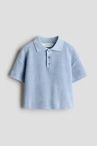 Rib-Knit Polo Shirt
