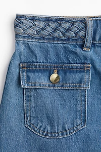 Jupe en denim avec galon tressé