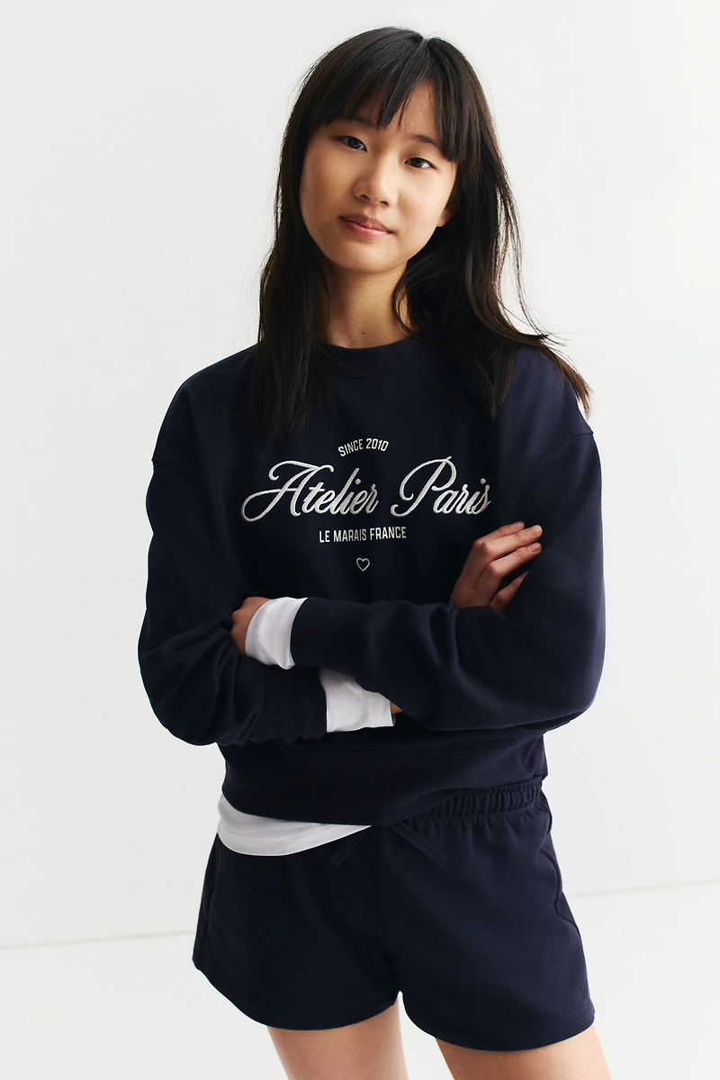 2-Piece Sweatshirt and Sweatshorts Set