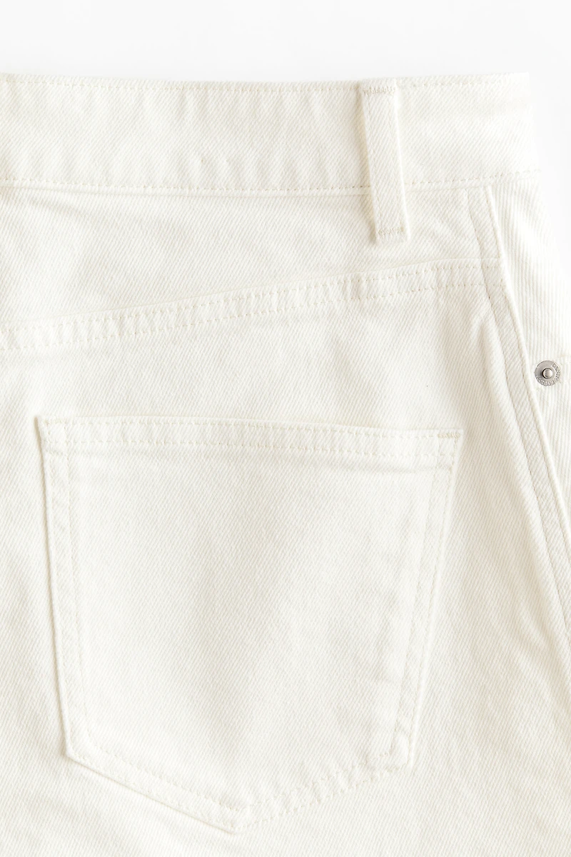 High-Waist Denim Skort