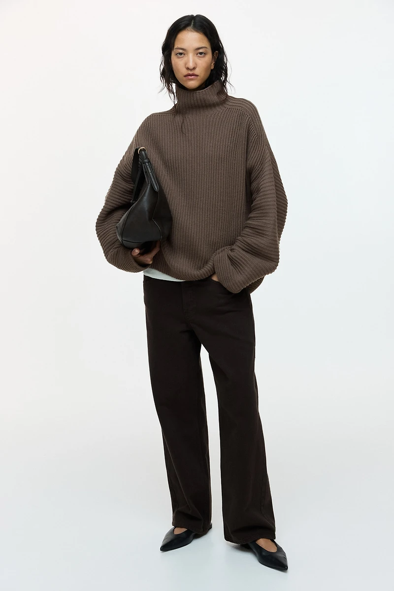 Rib-Knit Wool-Blend Sweater