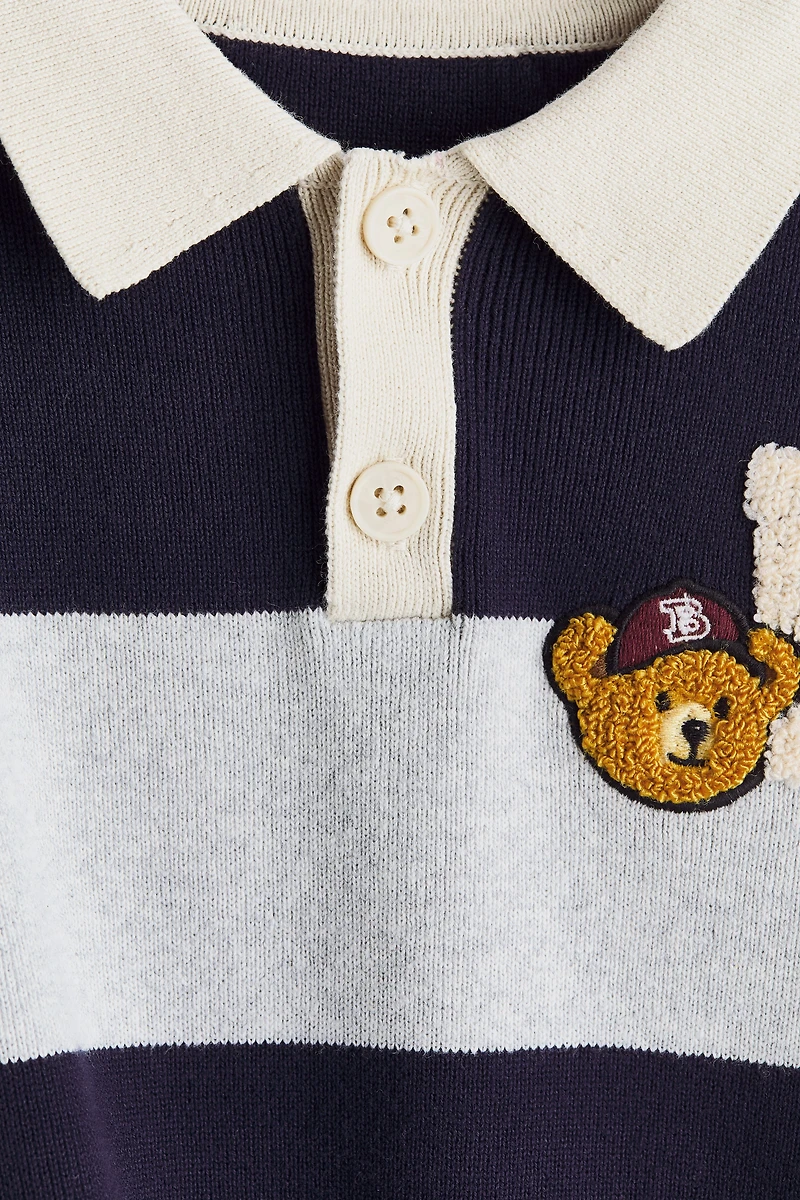 Rugby Shirt with Motif Detail
