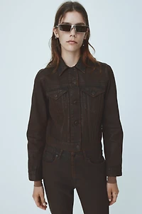 Veste en denim enduit