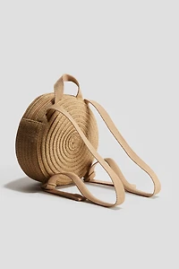 Round Straw Backpack