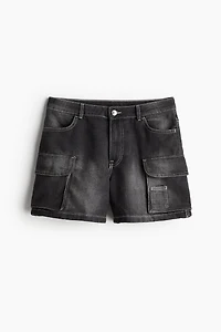 Regular Denim Cargo Shorts