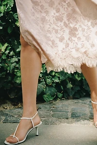 Lace-Trimmed Brocade Dress