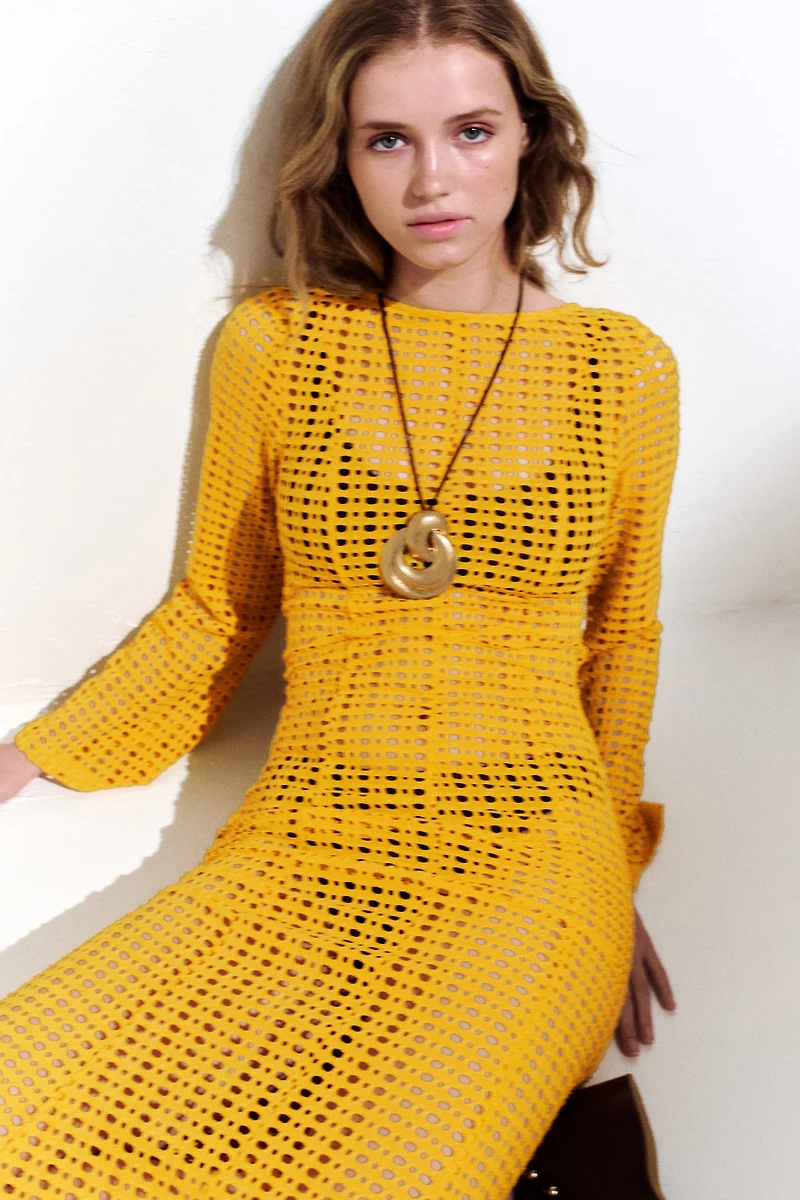 Pointelle-Jersey Maxi Dress