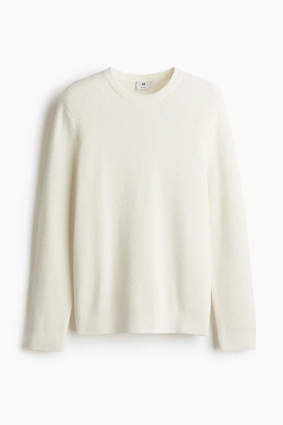 Regular Fit Waffled Sweater