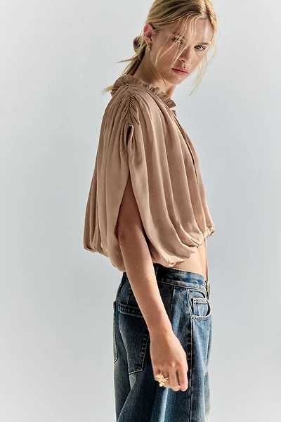 Oversized Bubble-Hem Blouse