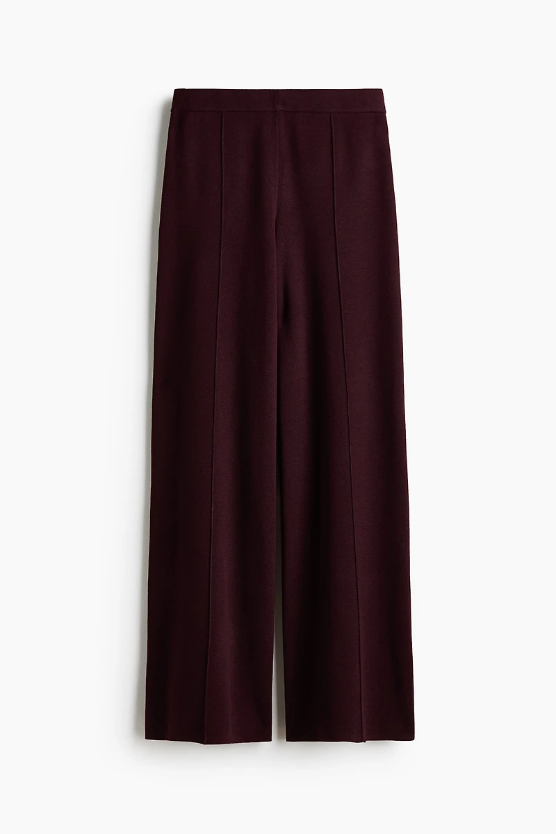 Wide-Leg Fine-Knit Pants