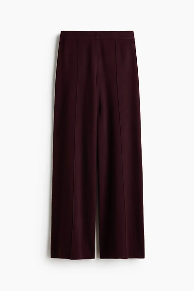 Wide-Leg Fine-Knit Pants