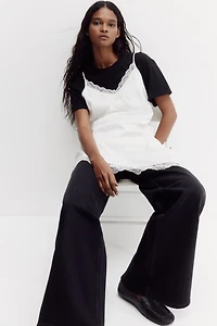 Lace-Trimmed Satin Dress