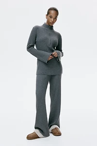 Rib-Knit Half-Zip Sweater