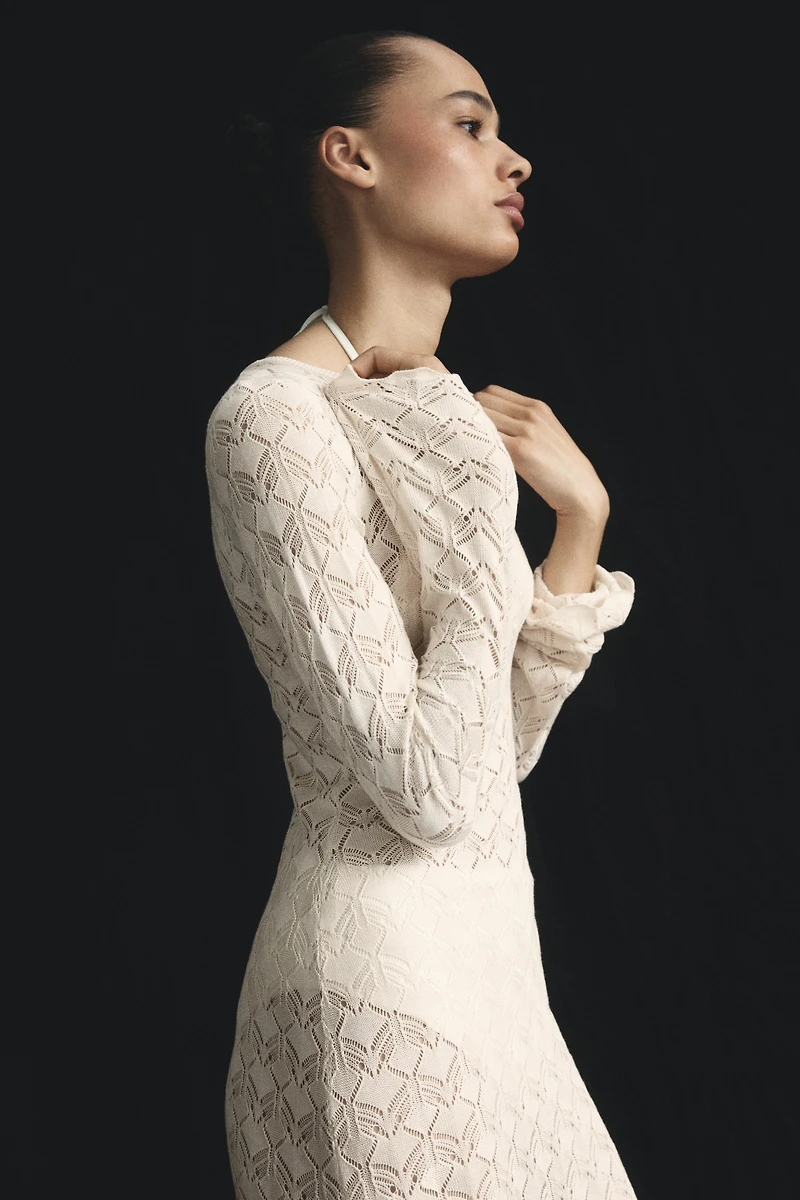 Crochet-Look Mini Dress