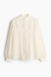 Blouse avec empiècement en dentelle