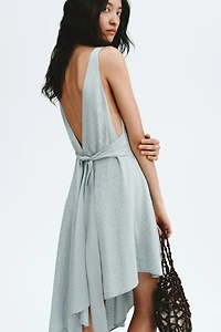 Asymmetric Jacquard-Weave Dress