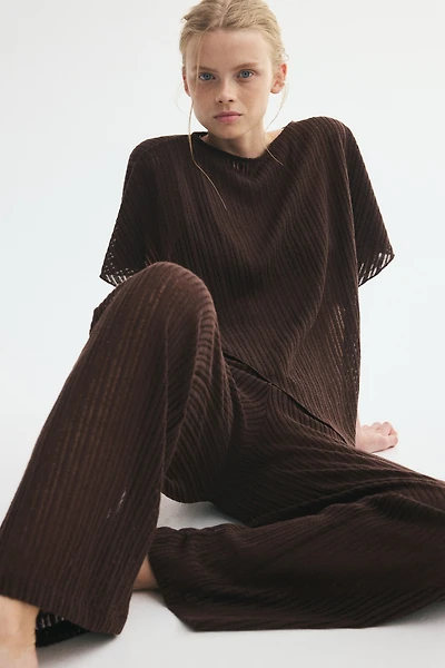 Pantalon en tricot côtelé
