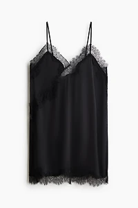 Lace-Trimmed Satin Nightgown