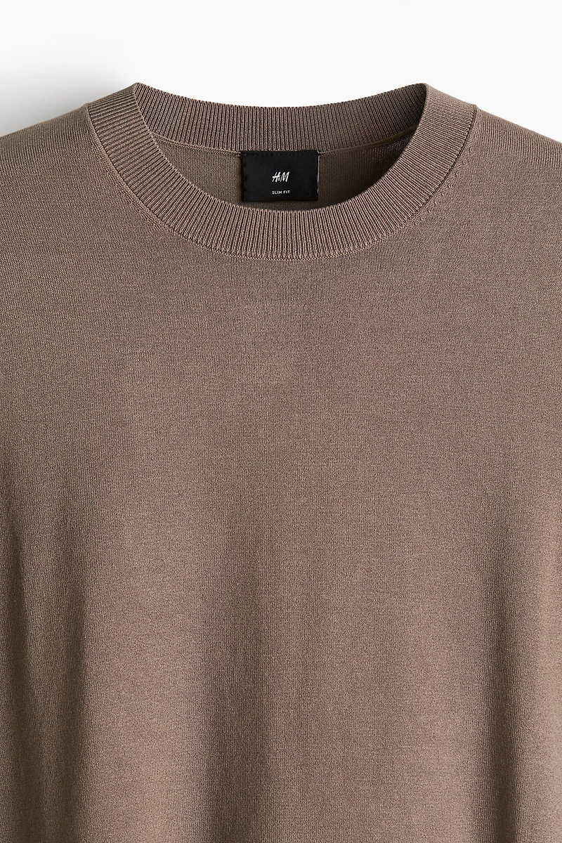 T-shirt près du corps en fin tricot