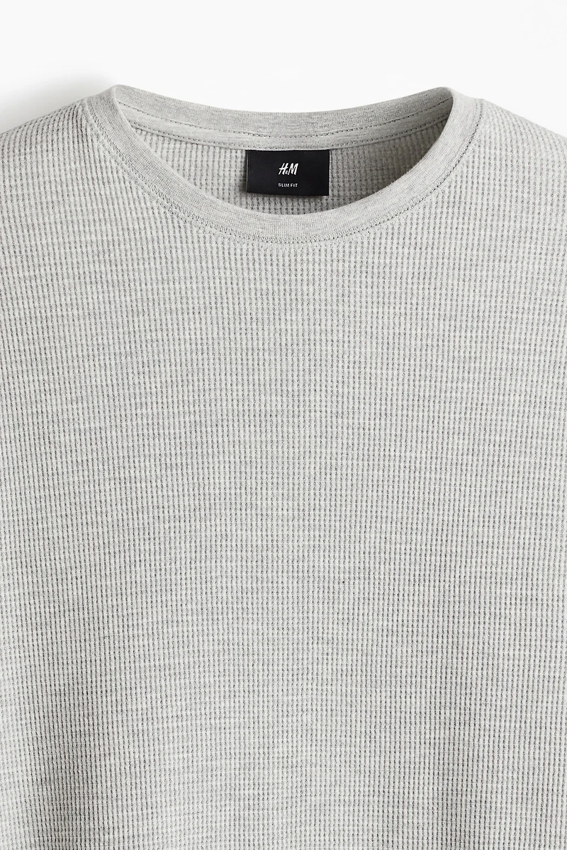 Slim Fit Waffled Jersey Shirt