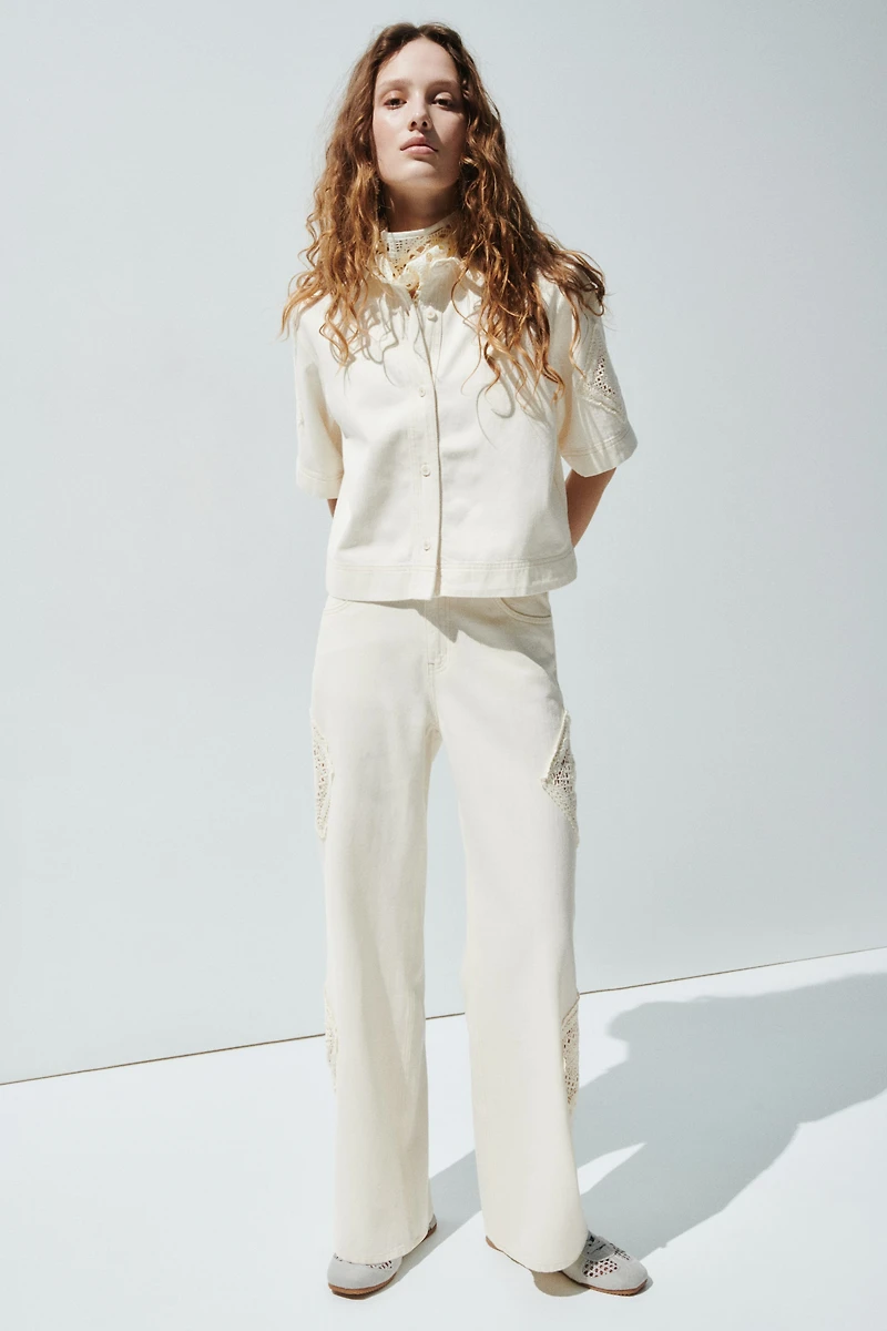 Short-Sleeved Denim Shirt