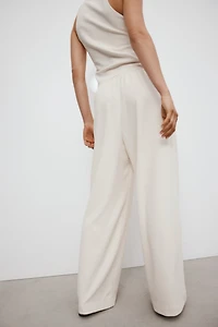Pantalon plissé avec cordon de serrage