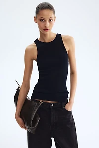 Ribbed Silk-Blend Tank Top