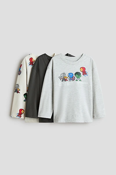 3-Pack Printed Long-Sleeved T-Shirts