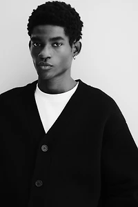 Loose-Fit Wool Cardigan