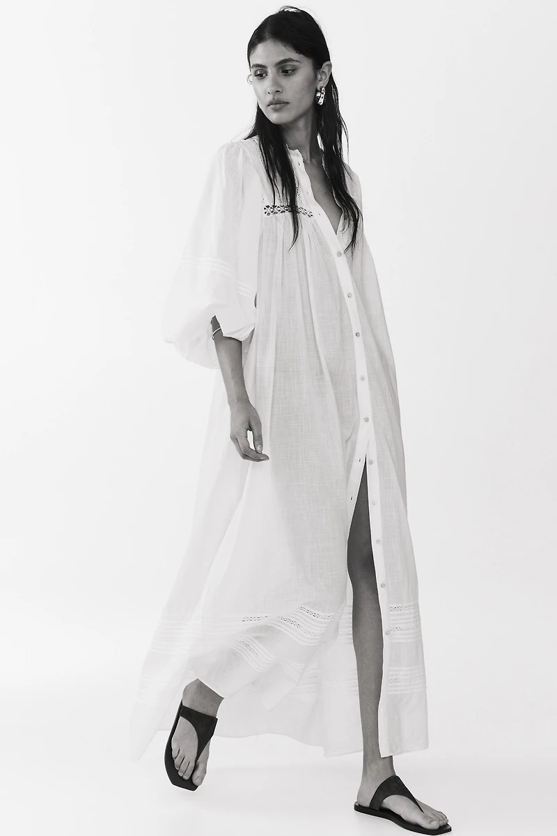 Oversized Tie-Belt Tunic Dress