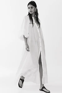 Oversized Tie-Belt Tunic Dress