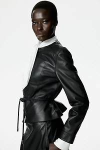 Coated Peplum Jacket