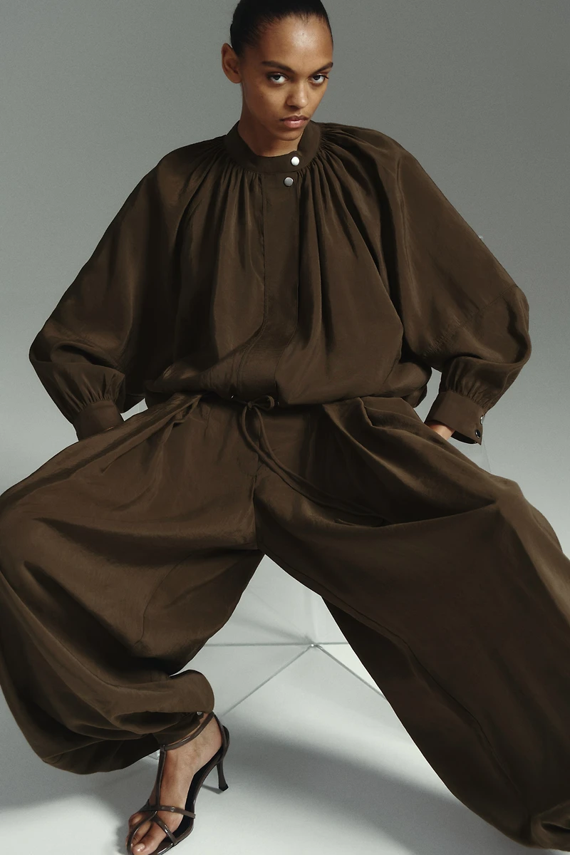 Balloon-Leg Modal Pants