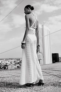 Crochet-Look Maxi Dress
