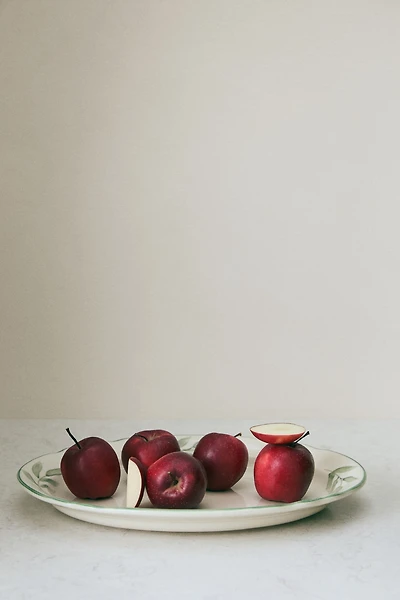 Assiette de service en grès cérame peint à la main