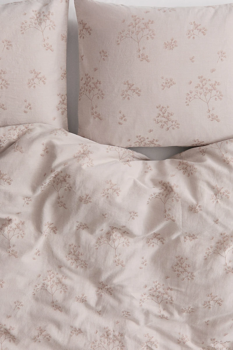Floral Cotton King/Queen Duvet Cover Set