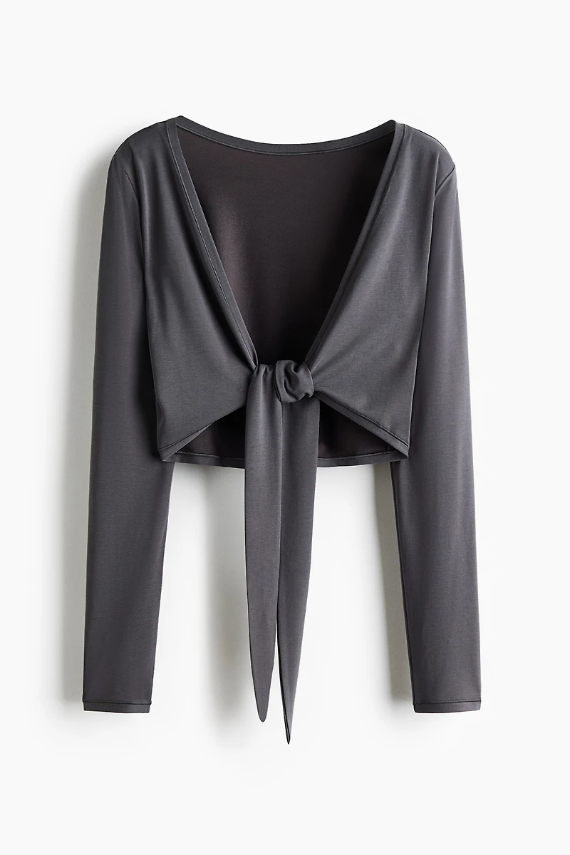 Tie-Front Yoga Crop Top with SoftMove™
