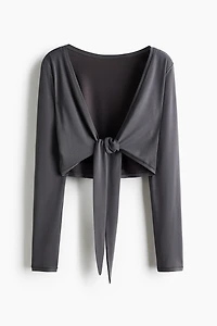 Tie-Front Yoga Crop Top with SoftMove™
